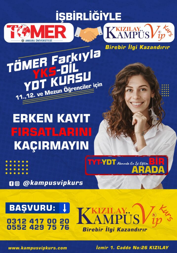 TÖMER ve Kampüs Vip Farkıya YKS-Dil YDT Kursu